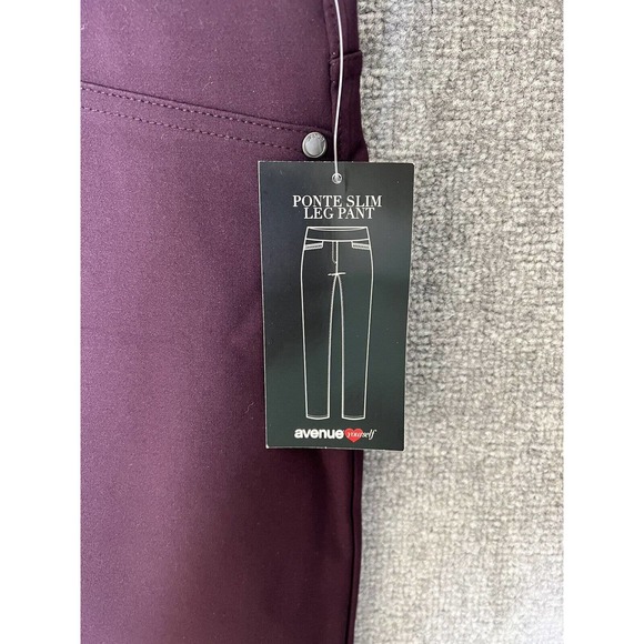 Avenue Ponte‎ Slim Leg Pants Womens Size 26 Average Stretch Purple NWT - Picture 3 of 13